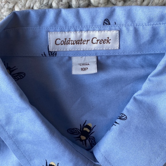 Coldwater Creek Petite Bee Button Down - Picture 3 of 5